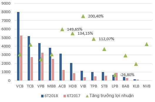 Nhiều ngân hàng báo lãi kỷ lục nửa đầu năm - Ảnh 2.