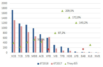Nhiều ngân hàng báo lãi kỷ lục nửa đầu năm - Ảnh 4.