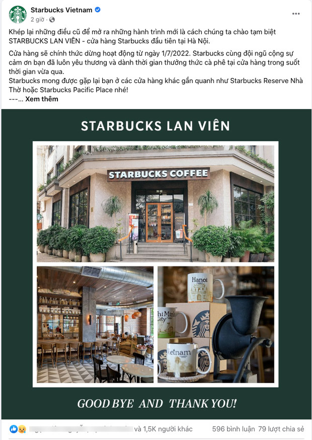  Nóng: Cửa hàng Starbucks đầu tiên tại Hà Nội sẽ đóng cửa từ ngày 1/7 sau 8 năm hoạt động - Ảnh 1.