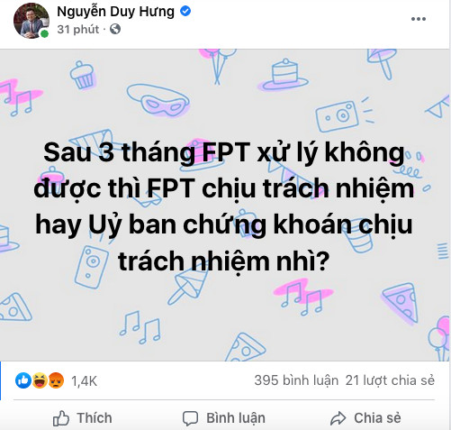 Ông Nguyễn Duy Hưng: Sau 3 tháng HoSE không hết nghẽn, FPT hay Ủy ban chứng khoán chịu trách nhiệm? - Ảnh 1.