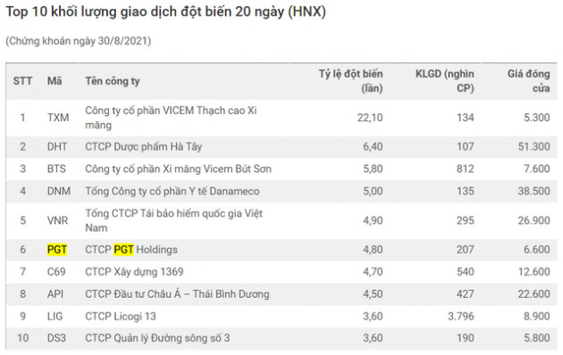 PGT liên tiếp lọt Top cổ phiếu nổi bật tăng giá mạnh nhất - Ảnh 2.