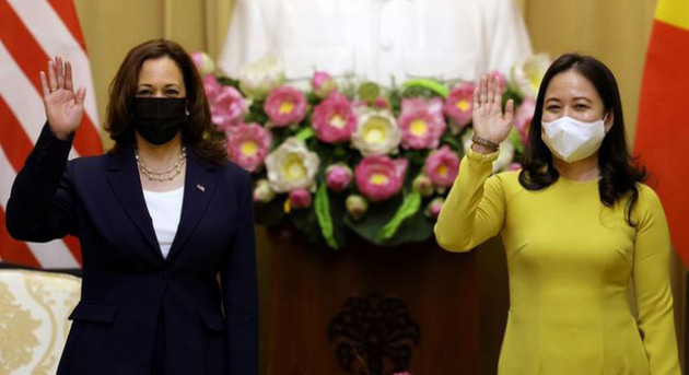  Phó Chủ tịch nước Võ Thị Ánh Xuân đón Phó Tổng thống Mỹ Kamala Harris - Ảnh 5.