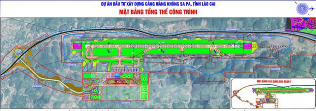 Phối cảnh và thực tế vị trí sân bay Sa Pa trước ngày khởi công