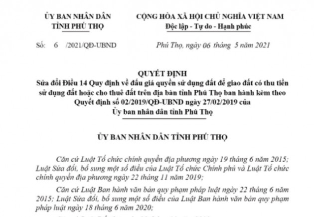 Phú Thọ thay đổi quy định đấu giá đất từ 17/5 - Ảnh 1.