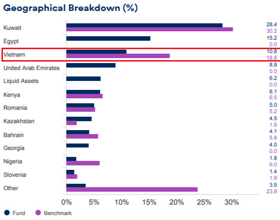 Quỹ tỷ đô Schroder ISF Frontier Markets Fund đẩy mạnh giải ngân cổ phiếu Việt Nam, giảm tỷ trọng thị trường Kuwait - Ảnh 1.