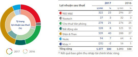 REE: Mảng cơ điện công trình đóng góp phần lớn doanh thu nhưng điện–than mới là nguồn lợi chính trong năm 2017 - Ảnh 2.