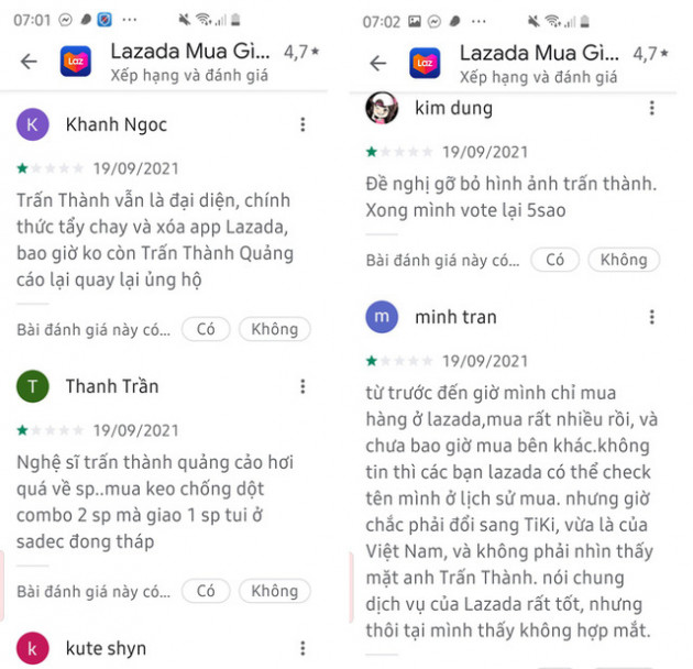 Sao kê “chiếu mệnh”: Lazada dính bão 1 sao vì Trấn Thành, Baemin cũng “lãnh đạn” - Ảnh 2.