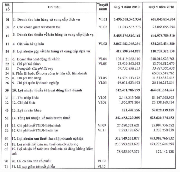 Sao Mai Group: Quý 1/2019 lãi 313 tỷ đồng giảm 37% so với cùng kỳ - Ảnh 1.