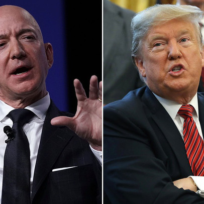 Sau khi chúc ly hôn "tốt đẹp", ông Trump lại mỉa mai tỷ phú Jeff Bezos trên Twitter