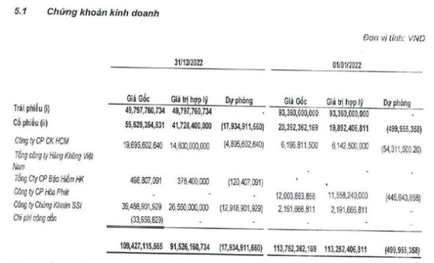 Sau khi lỗ gần 500 tỷ vì cổ phiếu HPG, một công ty dệt may tiếp tục thua đau vì đầu tư cổ phiếu SSI và HCM trong quý 4 - Ảnh 2.