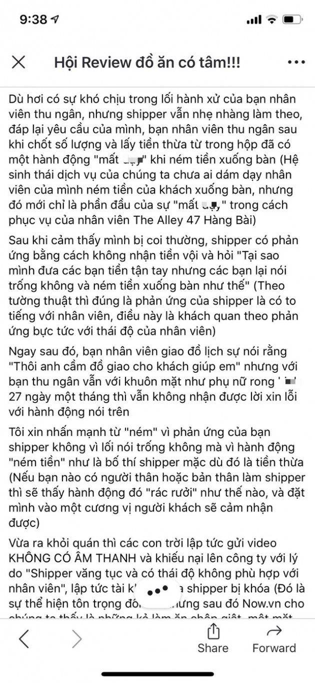  Sau vụ trà sữa The Alley bị tố coi thường shipper, nữ thu ngân kiêm cửa hàng trưởng bị cách chức, chuyển làm nhân viên vệ sinh? - Ảnh 3.