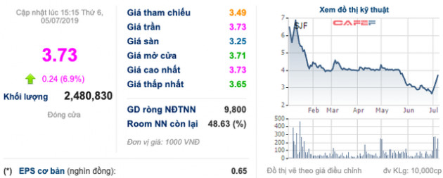 SJF trần liên tiếp 5 phiên sau Đại hội thường niên, thanh khoản tăng đột biến - Ảnh 1.