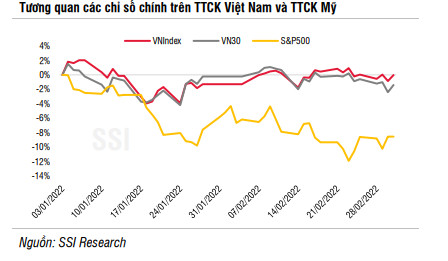 SSI Research: Áp lực tăng lãi suất của Fed đã phản ánh phần lớn, chứng khoán tháng 3 sẽ vượt bão nhờ hai động lực chính - Ảnh 1.