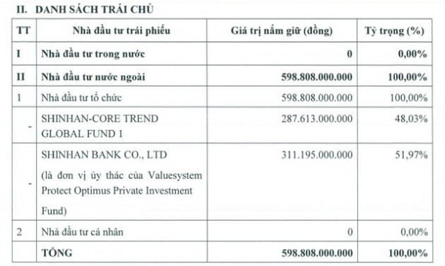 Tài chính Hoàng Huy (TCH) đã phát hành gần 600 tỷ đồng trái phiếu chuyển đổi cho Shinhan Bank và Shinhan Core Trend Global - Ảnh 1.