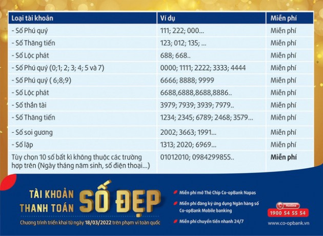 Tài khoản số đẹp Co-opBank – khẳng định phong cách, tài lộc ghé thăm - Ảnh 1.