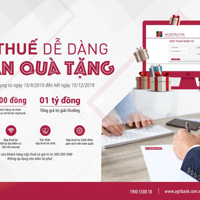 Tặng ngay 100.000đ cho 10.000 khách hàng thực hiện nộp thuế qua Agribank