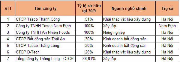 Tasco chuyển nhượng 7 đơn vị thành viên, giá trị thoái vốn tối thiểu 600 tỷ đồng