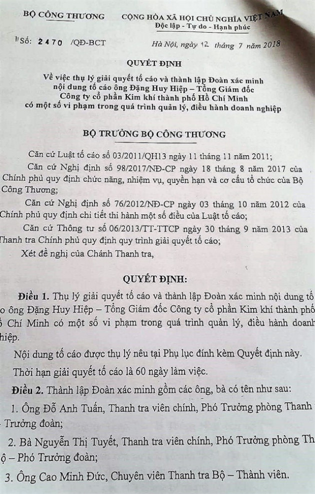 Thanh tra Bộ Công thương chỉ ra các sai phạm trong vụ bán đất công trái phép của Công ty Kim Khí TP.HCM - Ảnh 1.