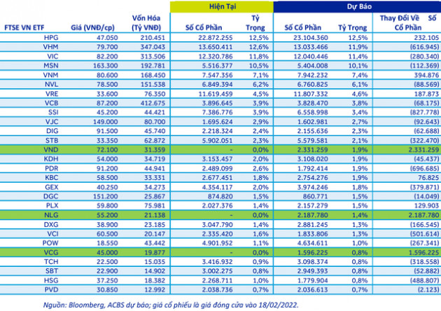 Thêm một tổ chức dự báo CEO, DXG, NLG, VND và VCG lọt rổ ETF trong kỳ cơ cấu tháng 3 - Ảnh 1.
