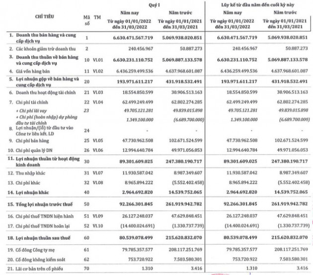 Thép SMC: Giá vốn tăng cao, lãi quý 1/2022 sụt giảm 63% so với cùng kỳ năm trước - Ảnh 1.