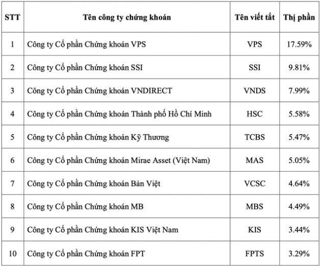 Thị phần môi giới HoSE quý 2: VPS đã chậm lại, bộ đôi SSI và HSC tăng tốc - Ảnh 2.