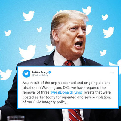 Thủ đô Mỹ bạo loạn chưa từng có, Twitter khóa tài khoản của ông Trump trong 12 giờ, dọa ngừng vĩnh viễn