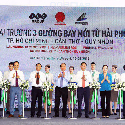 Thủ tướng Chính phủ cắt băng khai trương 3 đường bay từ Hải Phòng của Bamboo Airways