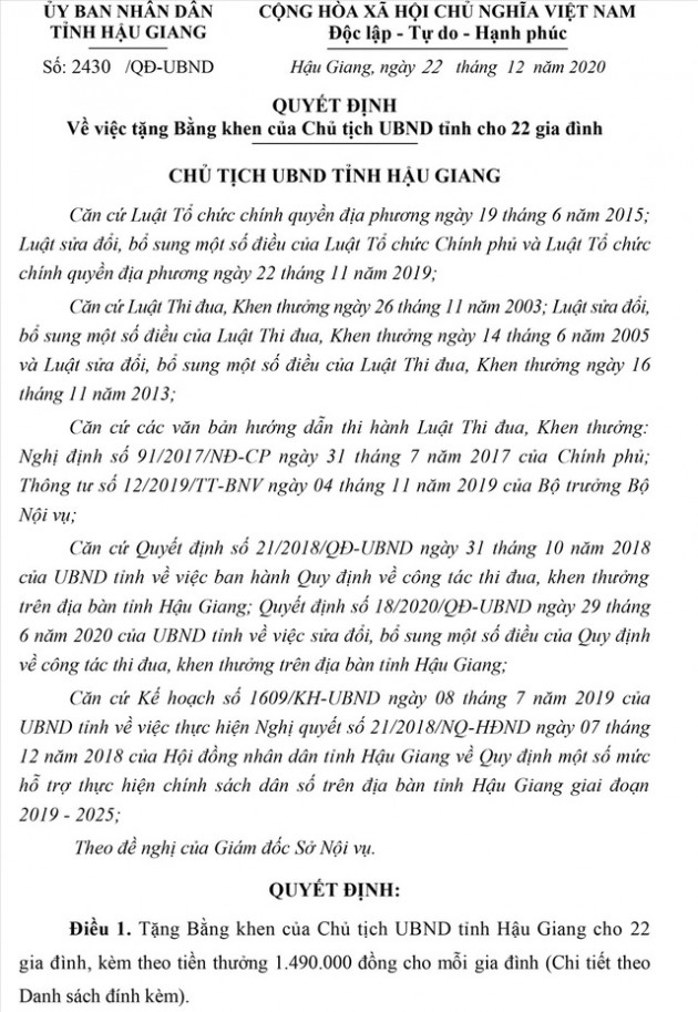 Thưởng cho gia đình sinh đủ 2 con gái một bề - Ảnh 1.