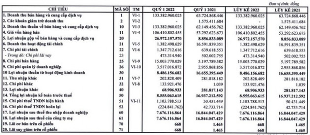 Thủy sản Bến Tre (ABT) báo lãi sau thuế quý 1/2022 giảm 54% - Ảnh 1.