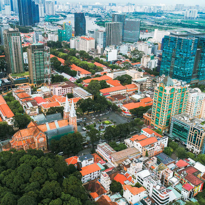 Toàn cảnh nhìn từ trên cao khu đất vàng ngay trung tâm Sài Gòn liên quan đến cựu Phó chủ tịch UBND TP.HCM Nguyễn Thành Tài bị bắt