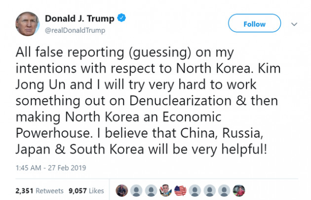 Tổng thống Trump: Kim Jong Un và tôi sẽ phi hạt nhân hóa và đưa Triều Tiên trở thành một thế lực kinh tế! - Ảnh 1.