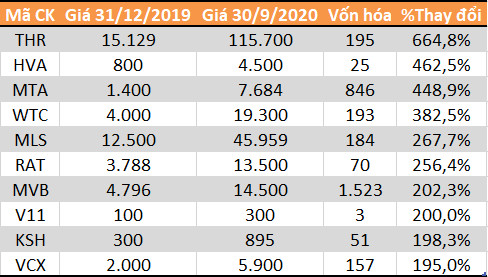 Top 10 cổ phiếu tăng - giảm mạnh nhất sàn chứng khoán 9 tháng - Ảnh 4.