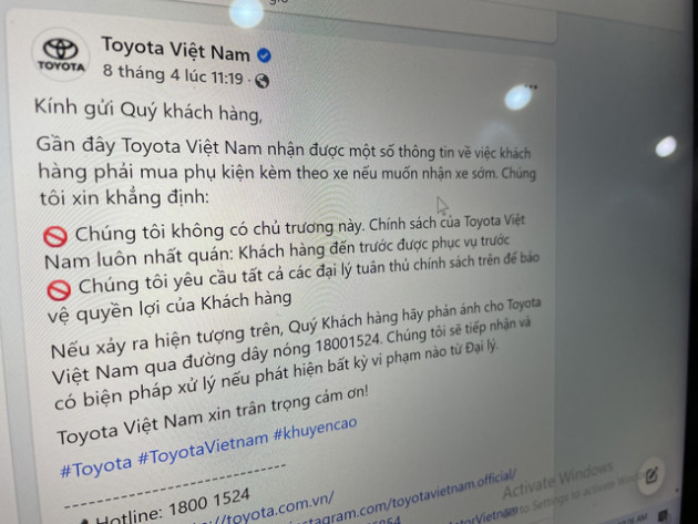 Toyota Việt Nam khẳng định không bán xe 'bia kèm lạc' - khách nói 'không lạc, chắc chỉ kèm đậu lướt và nem chua'