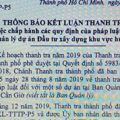 TP HCM: Hàng loạt dự án ở huyện Cần Giờ bị... tuýt còi!