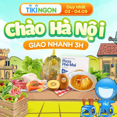 Từ 2/9, khách hàng Hà Nội có thể mua đồ tươi sống, rau củ quả trên sàn TMĐT Tiki, giao nhanh trong 3 giờ