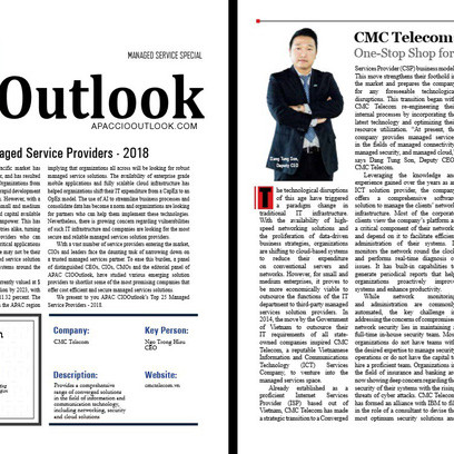 Vì sao CMC Telecom được bình chọn Top 25 nhà cung cấp dịch vụ quản trị châu Á-TBD