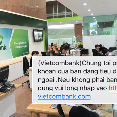 Vietcombank cảnh báo tin nhắn giả mạo ngân hàng để chiếm đoạt tiền của khách hàng