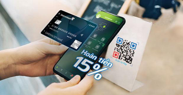 Vietcombank hoàn 15% cho mọi giao dịch thẻ tín dụng AMEX qua QR VNPAY - Ảnh 1.
