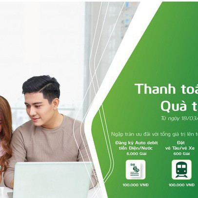 Vietcombank ưu đãi khách hàng đăng ký thanh toán tự động tiền điện, nước và sử dụng các tính năng trên ngân hàng điện tử