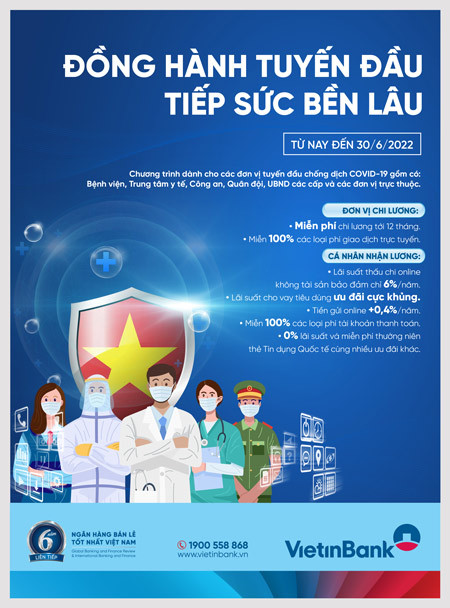 VietinBank tiếp tục đồng hành cùng tuyến đầu chống dịch COVID-19