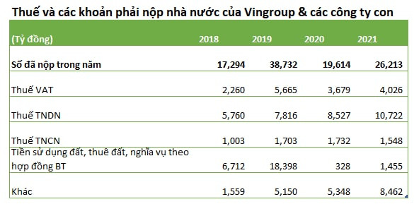 Năm 2021, Vingroup đóng 26.000 tỷ đồng tiền thuế vào ngân sách nhà nước - Ảnh 1.