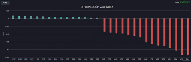 VN-Index đảo chiều giảm gần 22 điểm, nhóm thủy sản ngược dòng bứt phá - Ảnh 1.