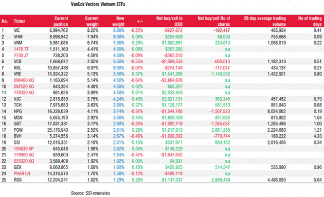 VNM ETF và FTSE Vietnam ETF sẽ cơ cấu danh mục ra sao trong quý 1? - Ảnh 2.