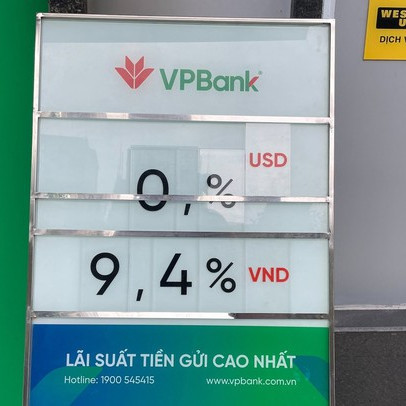 VPBank tăng tiếp lãi suất huy động, cao nhất lên 9,4%/năm