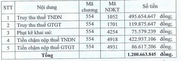 Xây dựng số 3 Hải Phòng (HC3) bị phạt và truy thu thuế 1,2 tỷ đồng - Ảnh 1.