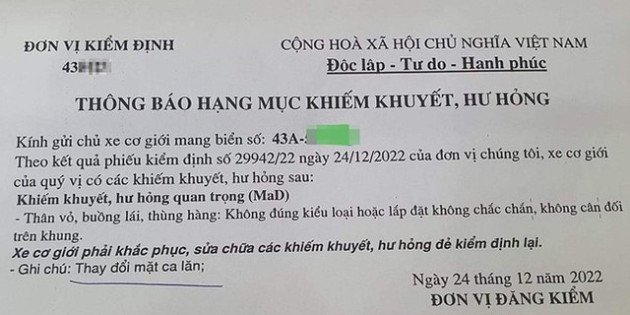 Xe 'độ' bị từ chối đăng kiểm