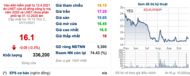 Yeah1 (YEG): Bán thêm 1 triệu cổ phiếu ngay đáy 16.000 đồng/cp, ái nữ nhà Tân Hiệp Phát miệt mài cắt lỗ khi khoản đầu tư đã giảm 70% giá trị - Ảnh 1.
