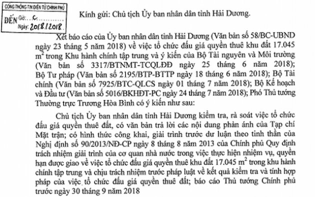 Yêu cầu làm rõ việc cho thuê 1,7 ha 'đất vàng' với giá bèo ở Hải Dương