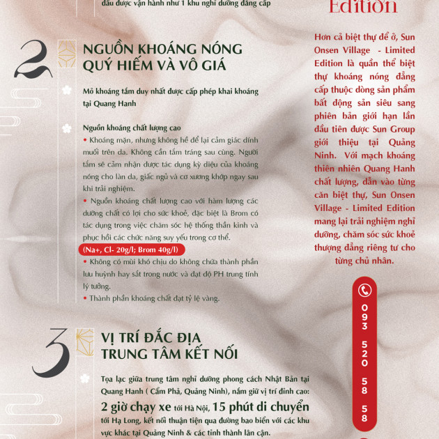 3 giá trị vàng của Sun Onsen Village - Limited Edition