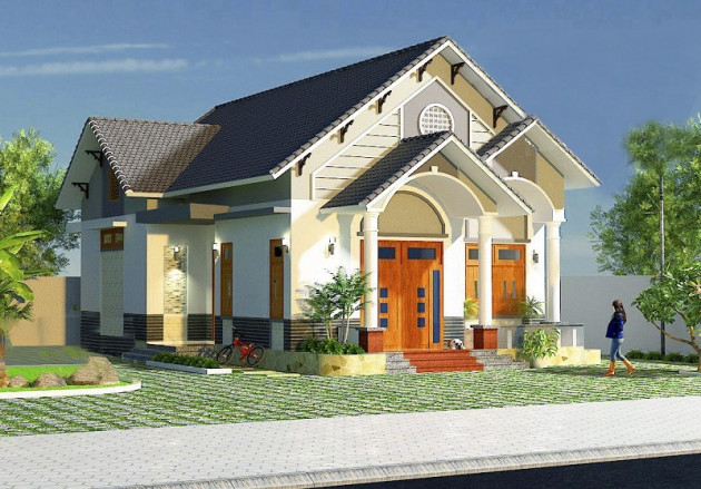 4 kiểu nhà mái Thái 1 tầng 4 phòng ngủ, có sân vườn như resort